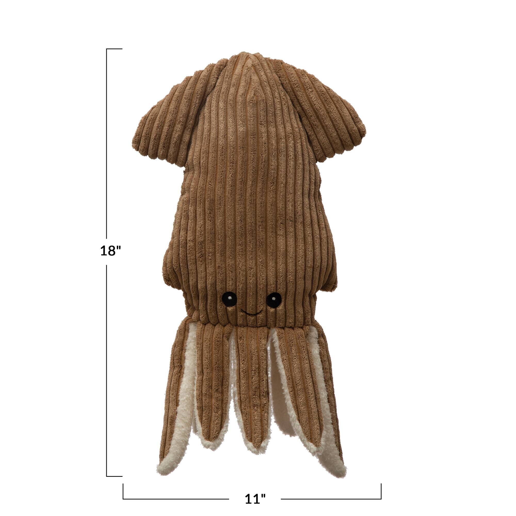 Hello Honey® 18" Brown Plush Corduroy Squid
